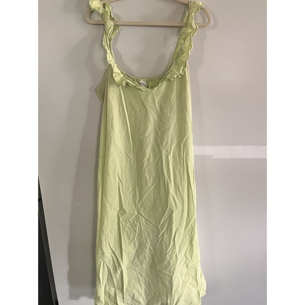 H&M 100% Cotton Beachy Green Ankle Length Dress